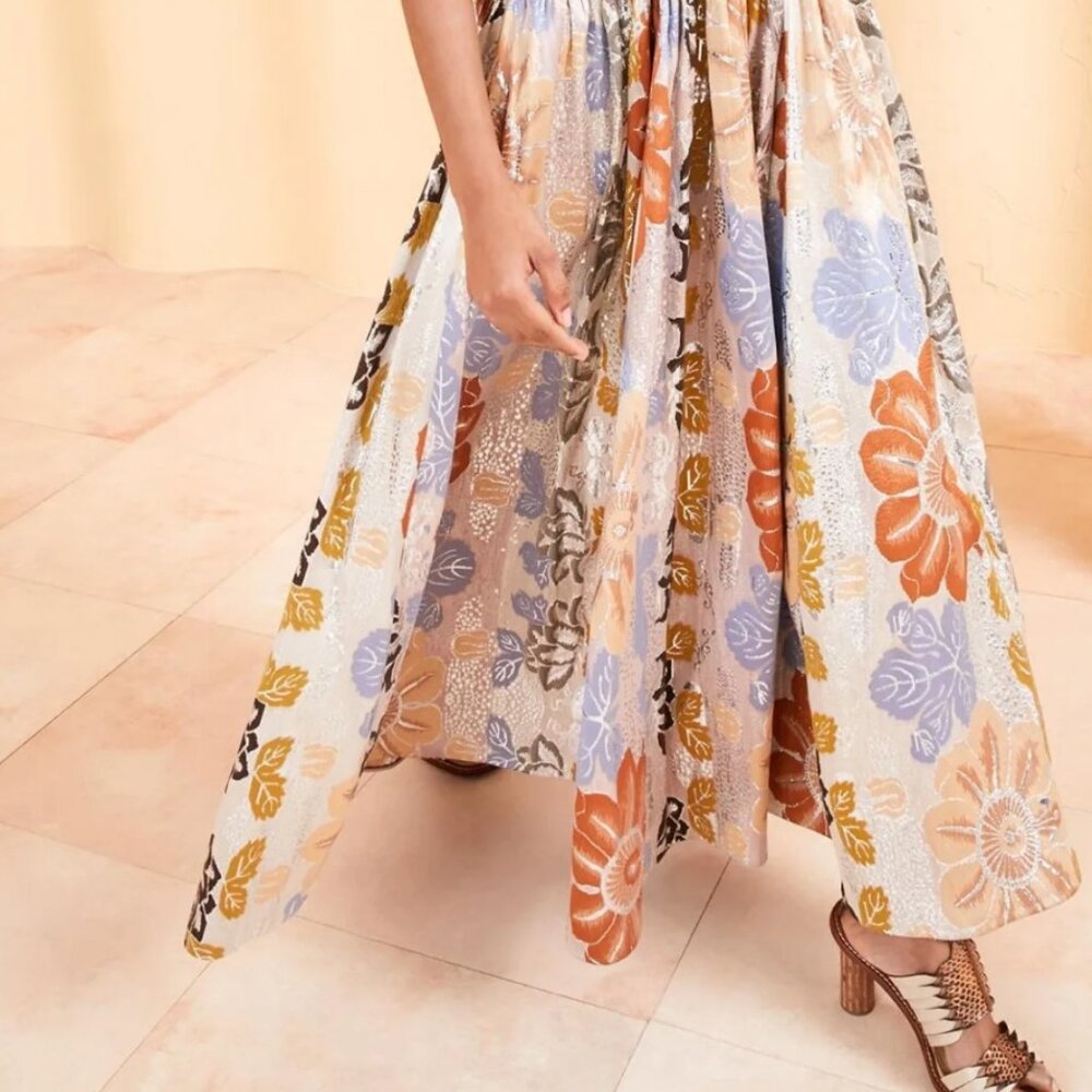 NWOT 12023 ULLA JOHNSON Izra Jacquard Maxi Dress in Ocean Jasper M $2,490 - Picture 7 of 16